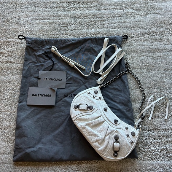 Mini Optic White Balenciaga Mini Le Cagole Bag - Picture 1 of 9
